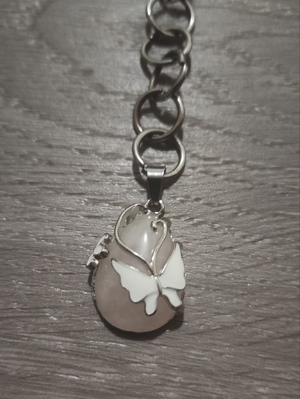 Handcrafted Silver Butterfly Moon Choker - Picture 3 of 5